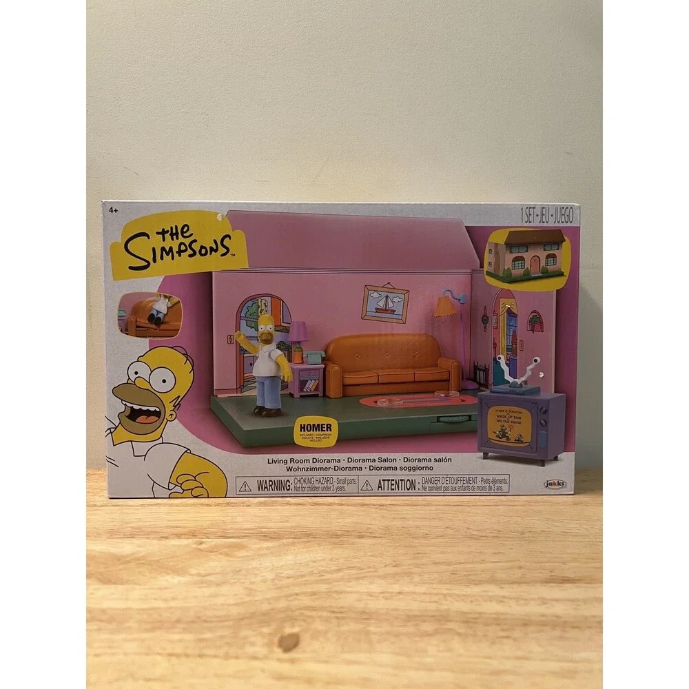 Simpsons Living Room Diorama Playset Homer Figure Jakks NEW Sealed